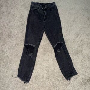 Women's Black Distressed Jeans